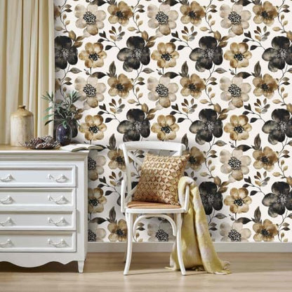 Modern Floral Peel and Stick Wallpaper