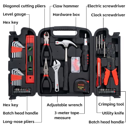 Basic Home Tool Set Household Tool kit for General Repair 18 Pcs