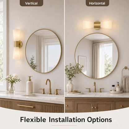 Gold Glass Wall Sconce Light (Gold Milk Glass)