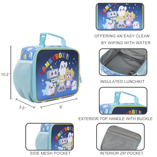 Lanky Box Favorite Characters Insulated Lunch Kit (Lanky Box Favorite Blue)