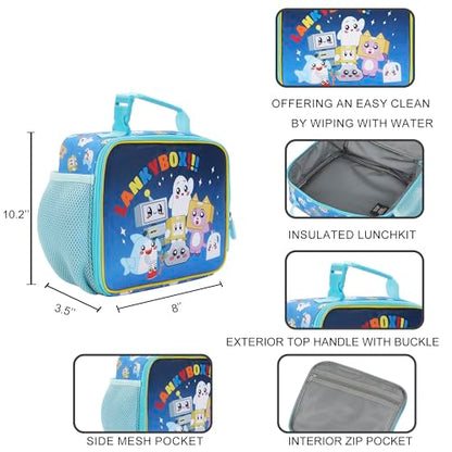 Lanky Box Favorite Characters Insulated Lunch Kit (Lanky Box Favorite Blue)