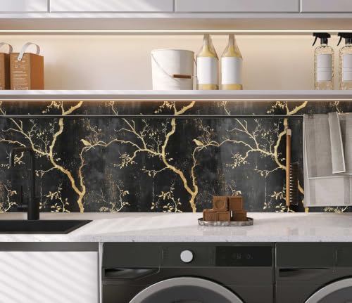 Black and Gold Peel and Stick Wallpaper