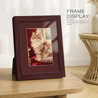 8x10 Red Wood Grain Picture Frame (Red Frame Red Mat / 8x10)