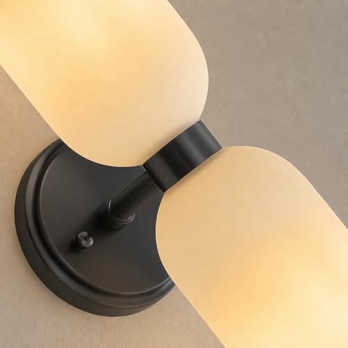 Milk Glass Bathroom Wall Sconces Set of Two