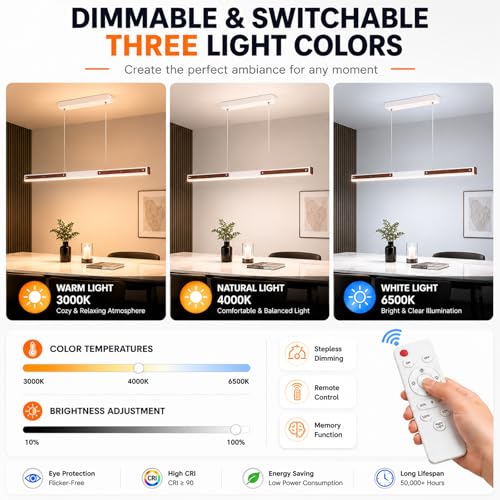 36" LED Linear Pendant Light (White / 36inch)