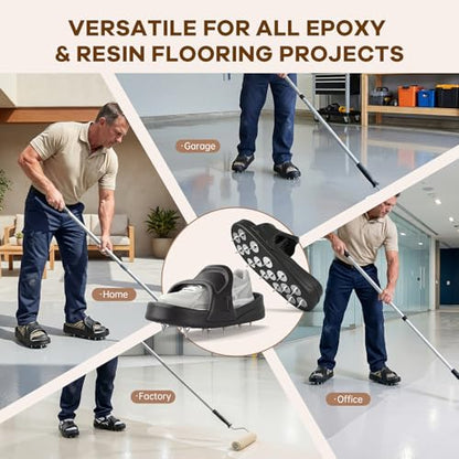 TOIBE Epoxy Floor Spiked Shoes for Epoxy Coating Application Safe Walking on Self Leveling Compounds