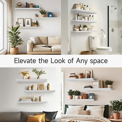 White Floating Shelves 35.4in (C. White - Modern Minimalist Style / 35.4inches)