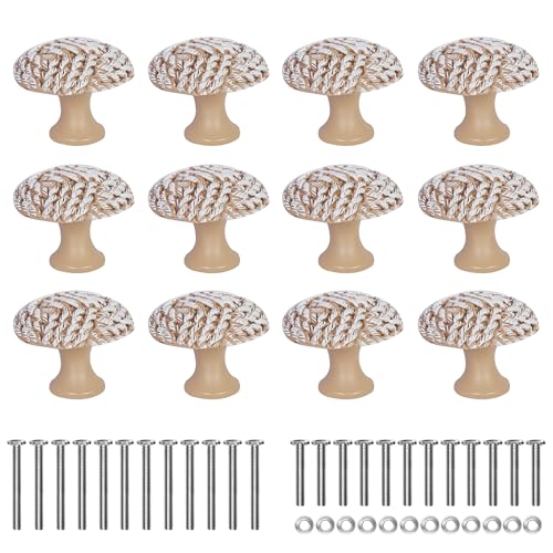 Coastal Cabinet Knobs Set of 12 (Brown & White)