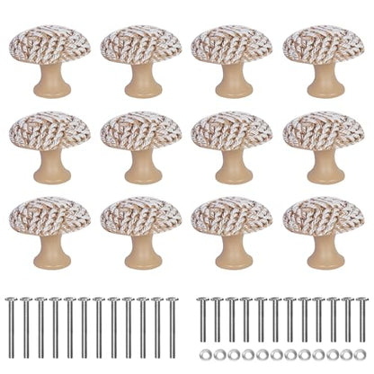 Coastal Cabinet Knobs Set of 12 (Brown & White)