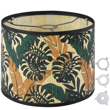 Bamboo Lamp Shade With Tropical Plants Chandelier Covers