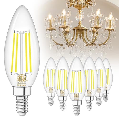 E12 Candelabra LED Light Bulbs 60W Equivalent 4000K Natural White (6 Count (Pack of 1))