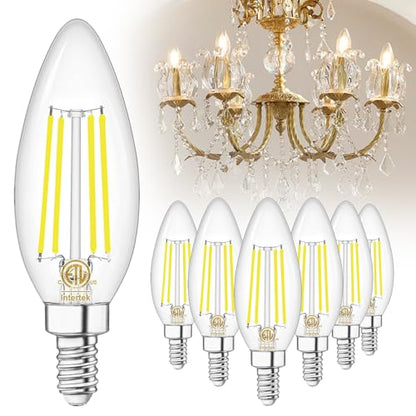 E12 Candelabra LED Light Bulbs 60W Equivalent 4000K Natural White (6 Count (Pack of 1))