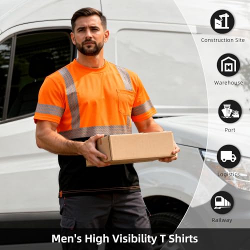 High Visibility Safety Reflective T Shirts for Men