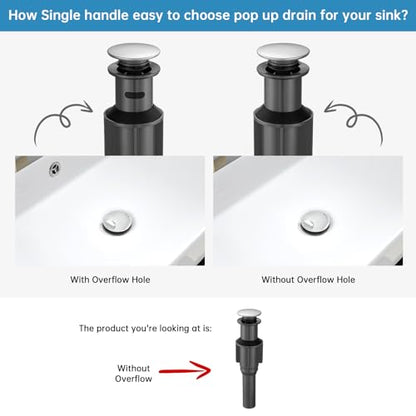 Tall Bathroom Faucet Vessel Sink Faucet with Drain (With Drain / Polished Chrome)