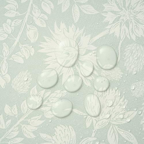 Green Floral Wallpaper Peel and Stick Contact Paper Leaf Modern Boho Farmhouse Wall Paper Self Adhesive Removable Wallpaper for Bathroom and Bedroom Vinyl 17.3"x78.7" (Light Green / 17.3" x 78.7")
