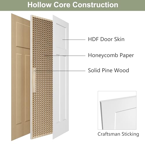 3 Panel White Primed Molded Door Slab