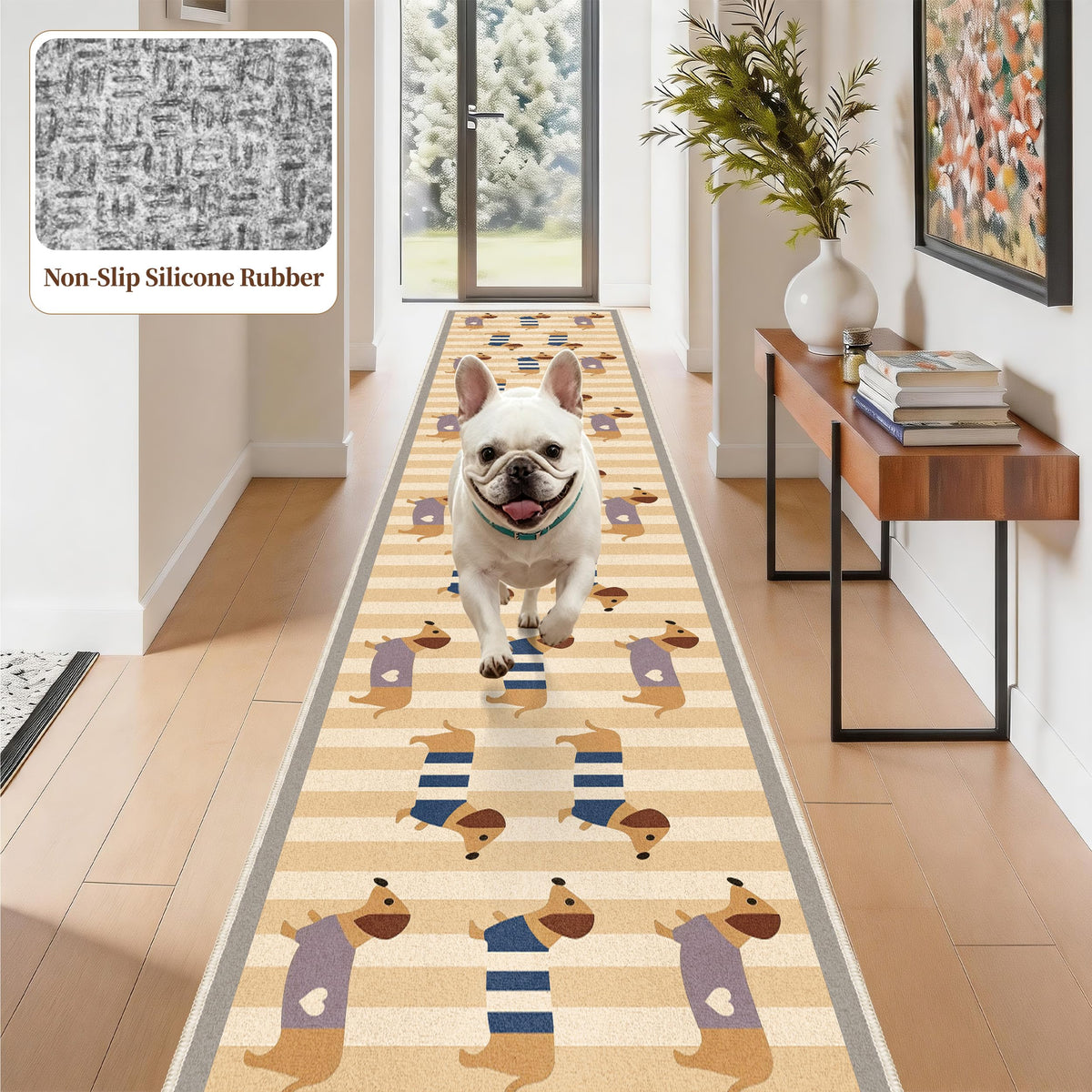 Waterproof 2x4 Runner Rug Non Slip Floor Runners for Dogs (Sau Beige / 2' x 4' (Runner))