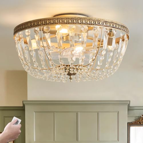 20" Gold Fandelier Ceiling Fan with Light