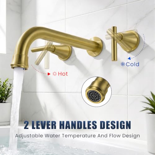 Two Handles Wall Mount Tub Filler