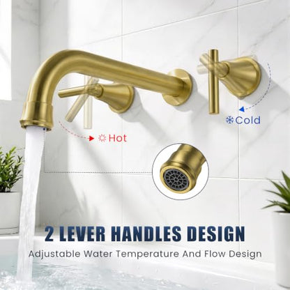 Two Handles Wall Mount Tub Filler