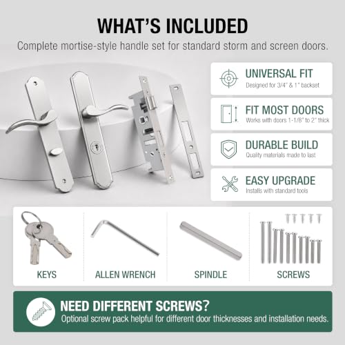Flat Slot Storm Door Handle Complete Set