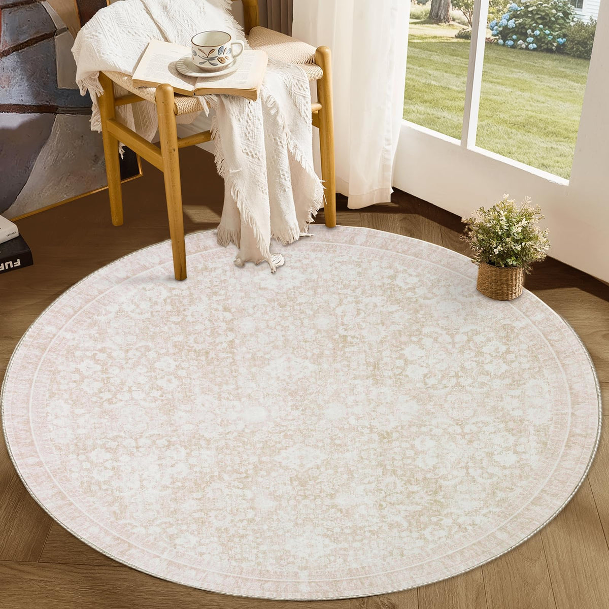 Round Rug 4ft (Cream / 4' (Round))