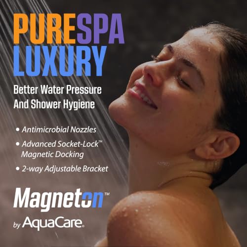 Seen-On-TV High Pressure 8-mode Handheld Shower Head - 2-mode Power Wash to Clean Tub, Tile & Pets, Stay-Clean Nozzles, Extra Long 6 ft. Stainless Steel Hose, Wall & Overhead Brackets
