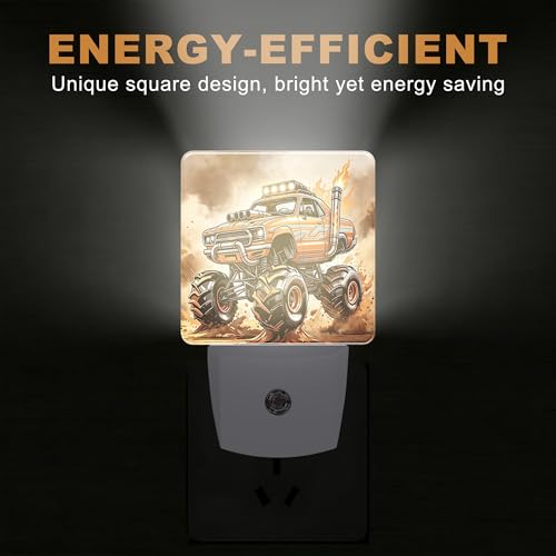 Night Light Off Road Trucks Night Lights Plug into Wall with Dusk to Dawn Smart Sensor for Bedroom Bathroom Hallway Kitchen (Off Road Trucks)