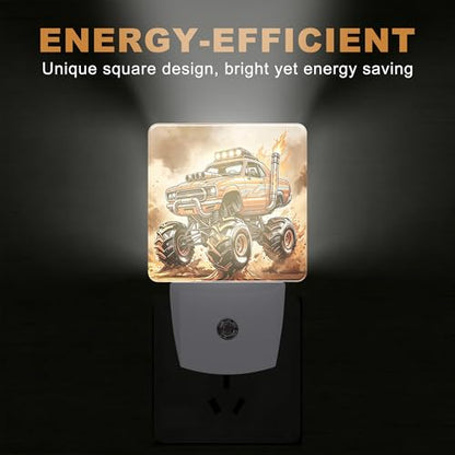 Night Light Off Road Trucks Night Lights Plug into Wall with Dusk to Dawn Smart Sensor for Bedroom Bathroom Hallway Kitchen (Off Road Trucks)