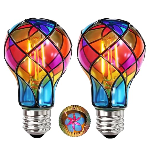 Stained Glass Light Bulb (Amber Tone Color)