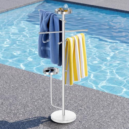 Freestanding Pool Towel Rack Outdoor