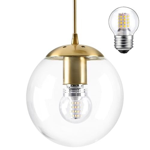 6" Modern Globe Pendant Light Mid