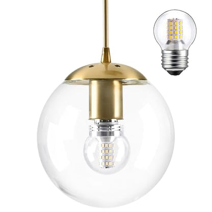 6" Modern Globe Pendant Light Mid