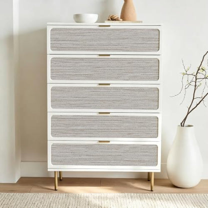 Beige Grasscloth Peel and Stick Wallpaper Textured 17.3in x 118.1in (Beige / 17.3inch × 118.1inch)