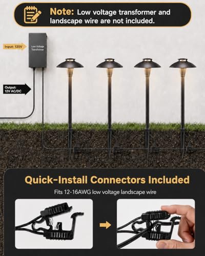 Low Voltage Pathway Lights with 3W 2700K Replaceable MR11 LED Bulb