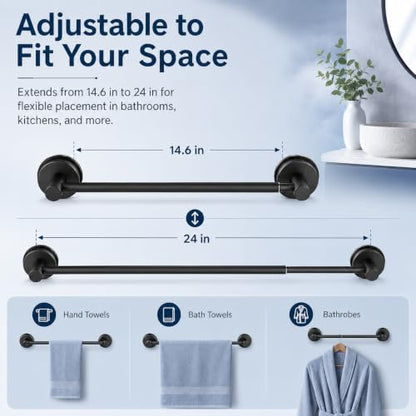 Suction-Cup-Towel-Bar for Bathroom Wall