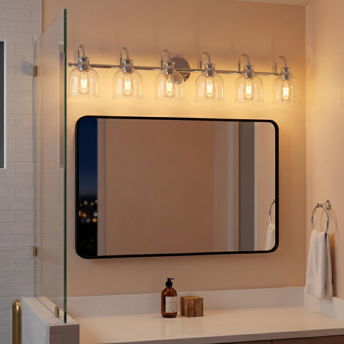 6 Lights 48" Bathroom Vanity Light Fixtures (Chrome / 6 Lights)