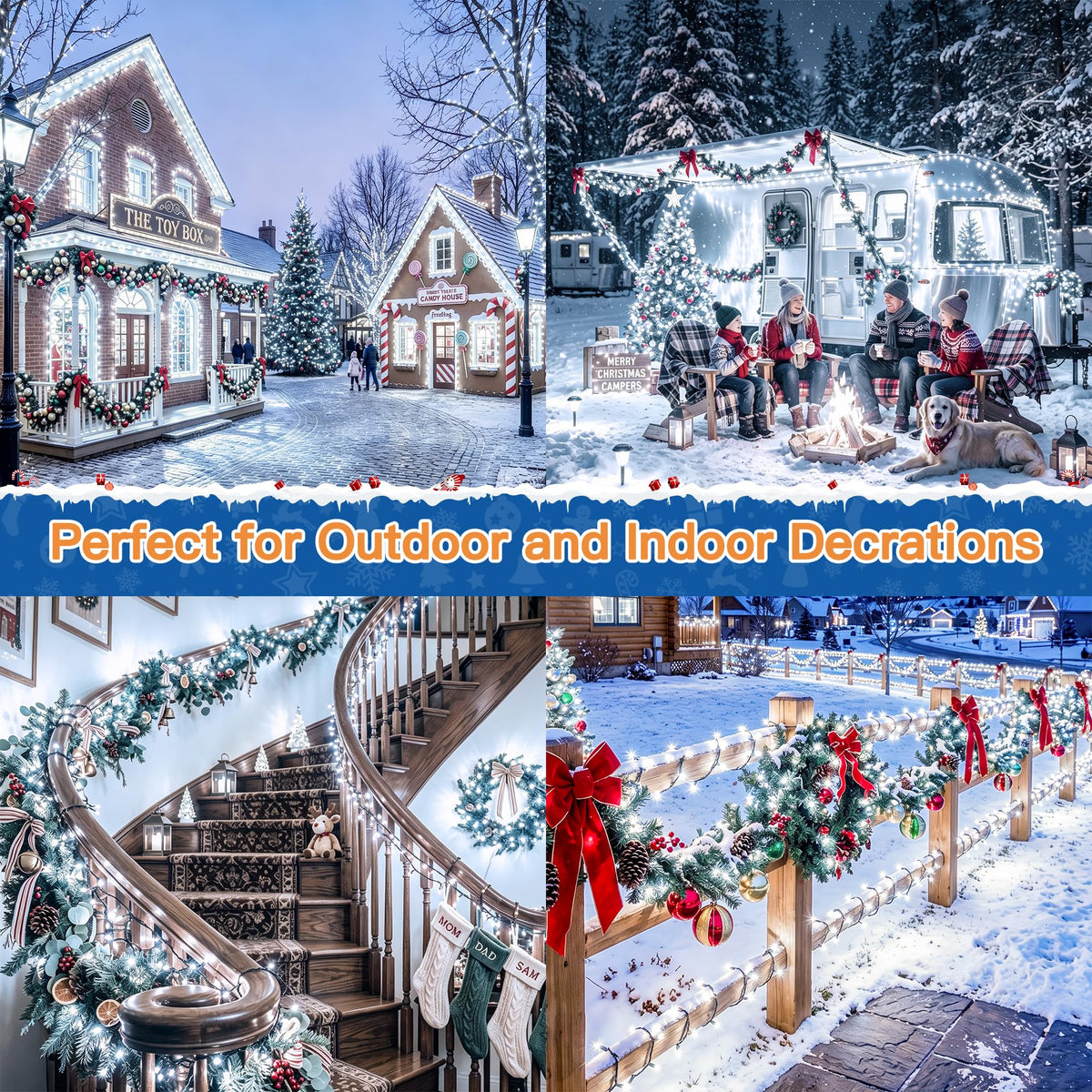 500 LED Christmas Lights Outdoor (Cool White / 500 LED)