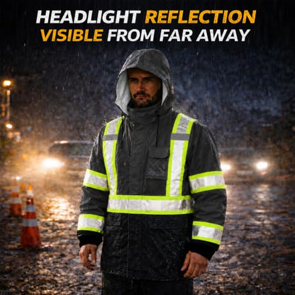 High Visibility Reflective Rain Jacket