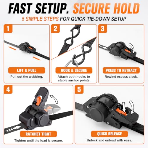Retractable Ratchet Straps