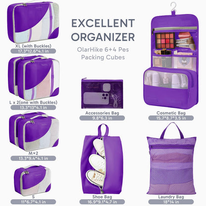 Packing Cubes for Travel (10 Purple)