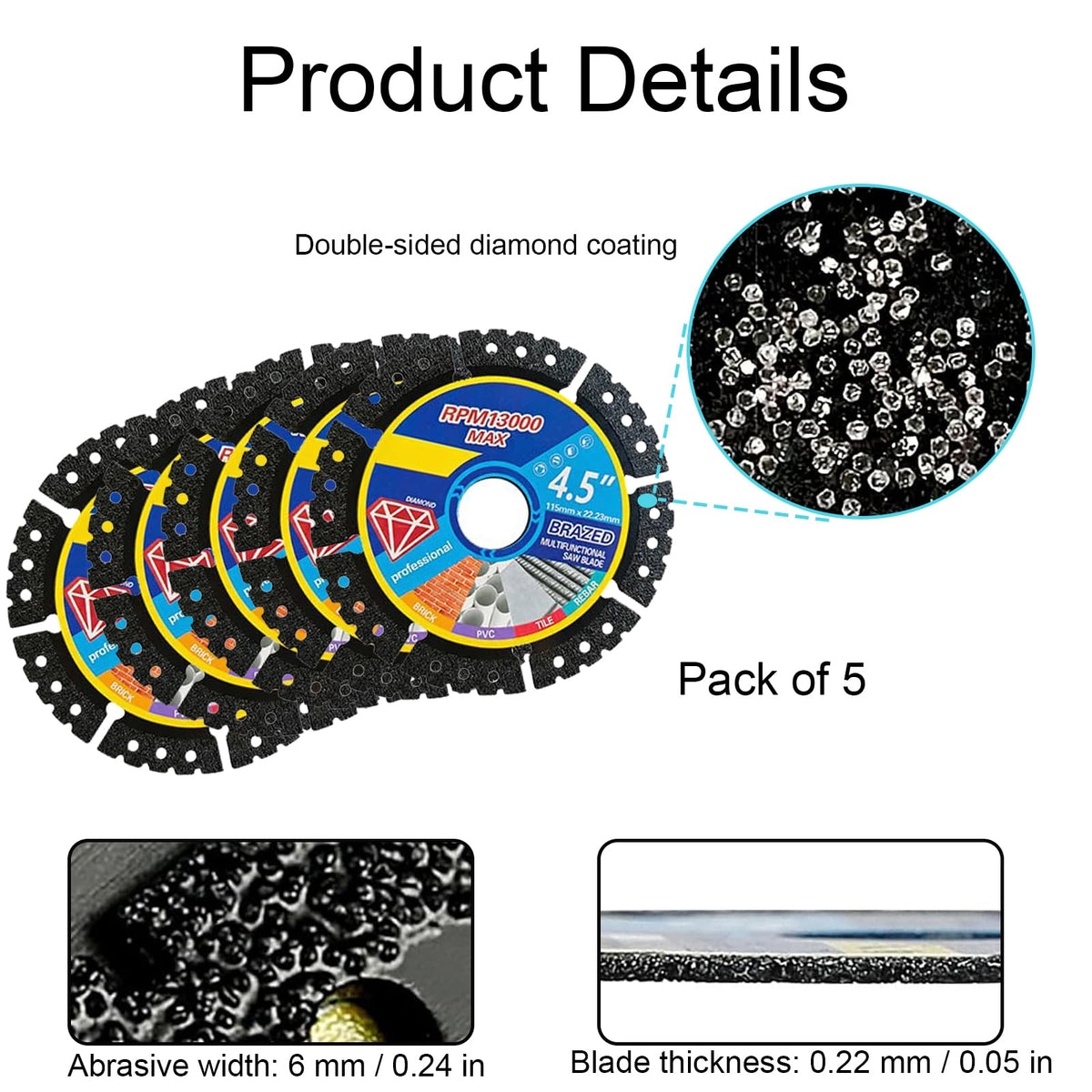 5 Pack Diamond Blades