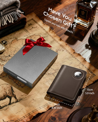 Passport Holder with AirTag (Coffee Brown)