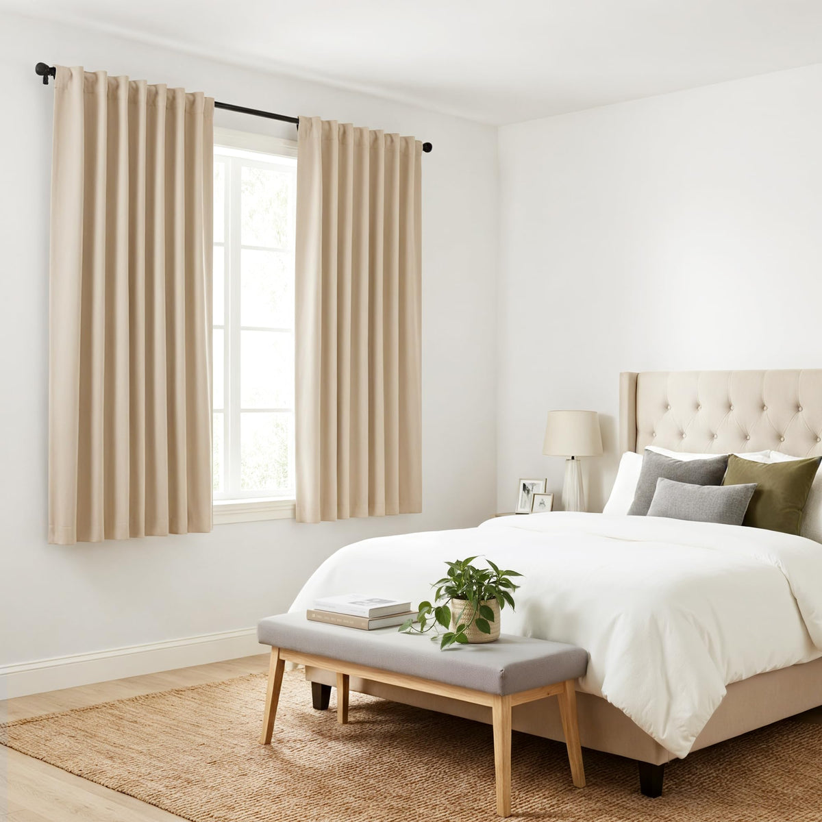 Short Curtains Half Window Curtains (Biscotti Beige / 29"W x 30"L (Pack of 2))