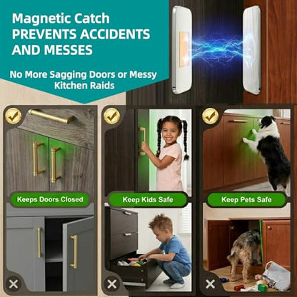8 Pack Magnetic Cabinet Door Catch (Silver)