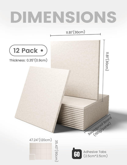 Felt Bulletin Board & Cork Board Alternative 48'' x 36'' (Oatmeal-1 / Solid tile 12-pack)