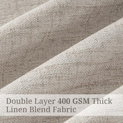 120 Inch Extra Long 50"W Pinch Pleated Greyish Brown Linen Curtains for Living Room (Greyishbrown / 50"W x 120"L (Pack of 2))