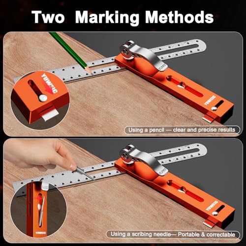 T Bevel Angle Finder Sliding Gauge with Metal Extension Arm