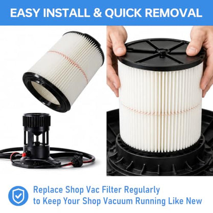 38754 Filter for Craftsman CMXZVBE38754 General Wet Dry Shop Vac (38754-1P)