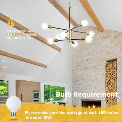 8 Light Plug in Chandelier